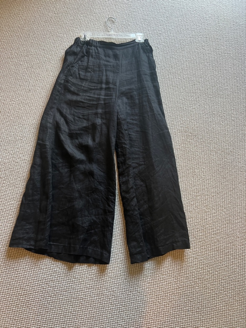 CP Shades Black Wide Leg Linen Pants